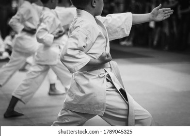 Niños entrenando en karate