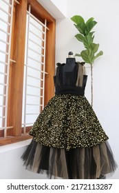 kids  tulle gown with  velvet with sequence work 