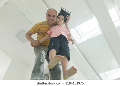 Kids With VR Headset Standing On Glass