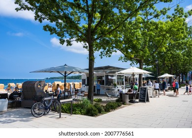 Kiel, Germany, July 2021 Strandbistro An Der  Strandpromenade Von Möltenort An Der Kieler Förde