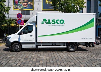 KIEL, GERMANY - June 17, 2021: ALSCO Mercedes-Benz Sprinter Delivery Van.