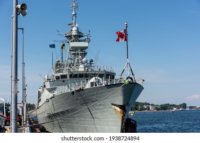 Kiel, Germany, March 18, 2021 - NATO Warships In Scheer Port In Kiel On The Baltic Sea