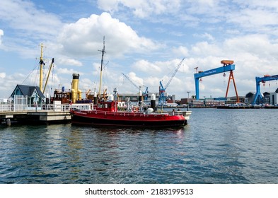 Kiel, Germany - May 11, 2022: View Of The Port Of Kiel, It Occupies The Inner Part Of The Baltic Sea Inlet Kieler Förde