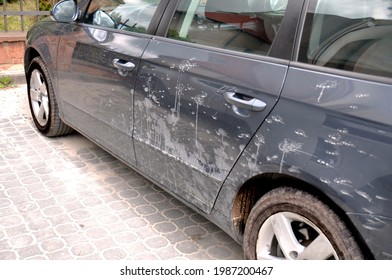 Kielce, Świętokrzyskie, Poland - 2021-05-27 - Dirty Muddy Car, Side View