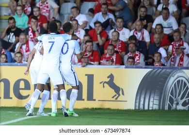 KIELCE, POLAND - JUNE 22, 2017: European Under-21 Championship Poland 2017, Poland - England O/p Lewis Baker