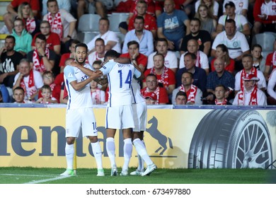 KIELCE, POLAND - JUNE 22, 2017: European Under-21 Championship Poland 2017, Poland - England O/p Lewis Baker