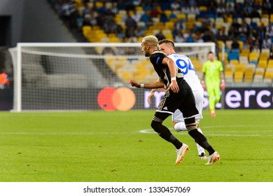 KIEV - AUG 28, 2018: Hakim Ziyech 22. Dynamo Kyiv - Ajax Amsterdam. UEFA Champions League'19, 3rd Qualify Round, 2nd Leg.