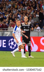 KIEV - AUG 28, 2018: Hakim Ziyech 22. Dynamo Kyiv - Ajax Amsterdam. UEFA Champions League'19, 3rd Qualify Round, 2nd Leg.