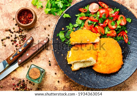 Similar – Image, Stock Photo Fresh vegetables on kitchen table with knife