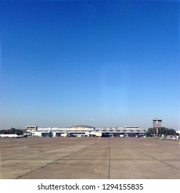 Kiev (Kyiv), Ukraine - 10/10/2014: Kiev International Airport Zhuliany As Viewed From The Plane On A Clear Day