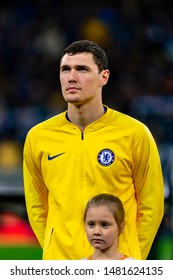 Kiev - Mar 14, 2019: Andreas Christensen 27. Dynamo Kyiv - Chelsea London. UEFA Europe League. NSC Olympiyskiy Stadium