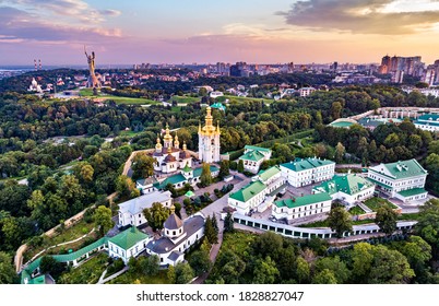 Kiev Pechersk Lavra and the Motherland Monument. UNESCO world heritage in Kyiv, Ukraine - Shutterstock ID 1828827047