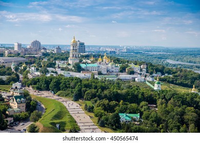 Kiev Pechersk Lavra A Top View On The Banks Of The Dnieper River