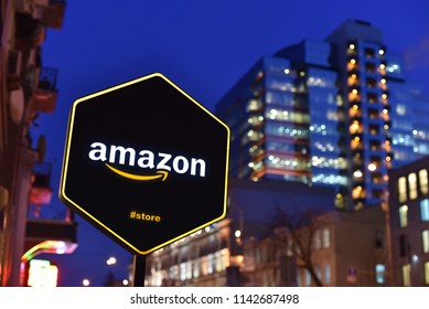 Kiev / Ukraine - 01.22.18: Sign Of Amazon Store