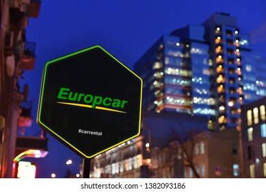 Kiev / Ukraine - 01.22.18: Sign of Europcar car rental
