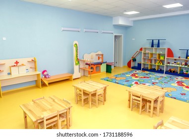 Kiev. Ukraine. 05.07.2018: Kindergarten inside, classrooms, recreation area, play area in kindergarten - Shutterstock ID 1731188596