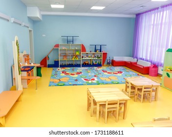 Kiev. Ukraine. 05.07.2018: Kindergarten inside, classrooms, recreation area, play area in kindergarten - Shutterstock ID 1731188611