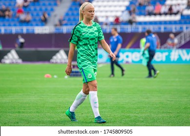 KIEV, UKRAINE - 24 MAY, 2018: Pernille Harder Of Wolfsburg Seen Before UEFA Women's Champions League Final 2018 Match Between VfL Wolfsburg And Olympique Lyon.