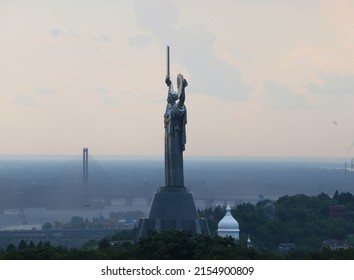 Kiev, Ukraine 8-10-2022 Sky Pic Of Motherland Monument 