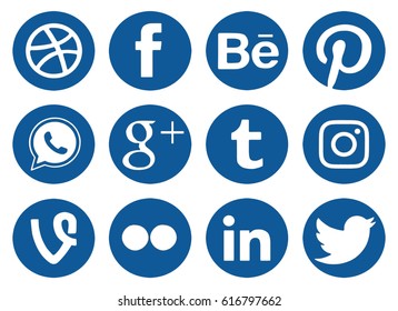 Blue Social Media Icons High Res Stock Images Shutterstock