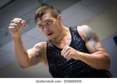 KIEV, UKRAINE - August 12, 2015: An Open Training Session Of Ukrainian Boxer Oleksandr Usyk In Kiev, Ukraine.