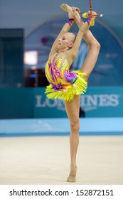KIEV, UKRAINE - AUGUST 29: Yana Kudryavtseva of Russia in action during the 32nd Rhythmic Gymnastics World Championships in Kiev, Ukraine on August 29, 2013