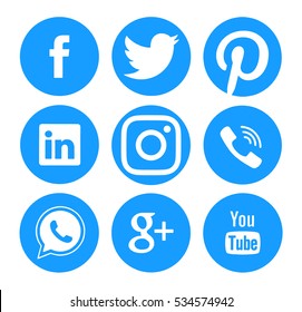 Blue Social Media Icons High Res Stock Images Shutterstock