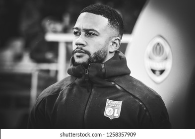 KIEV, UKRAINE - December 12, 2018: Memphis Depay During The UEFA Champions League Match Between Shakhtar Donetsk Vs Olympique Lyon (France), Ukraine