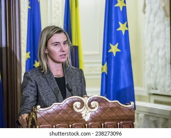 KIEV, UKRAINE - December 17, 2014: EU High Representative For Foreign Affairs Federica Mogherini In Kiev