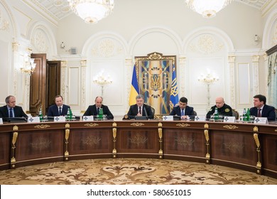 KIEV, UKRAINE - Feb 16, 2017: The Meeting Of The National Security And Defense Council (NSDC) In Kiev