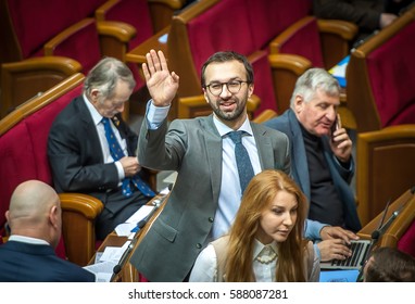 KIEV, UKRAINE - Feb 16, 2017: Verkhovna Rada Of Ukraine Serhiy Leshchenko, Journalist, Publicist And Politician, The People's Deputy Of The 8th Convocation From Petro Poroshenko's Block Party