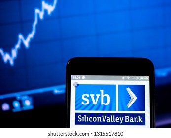 KIEV, UKRAINE - Feb 17, 2019: Silicon Valley Bank Logo Seen Displayed On Smart Phone