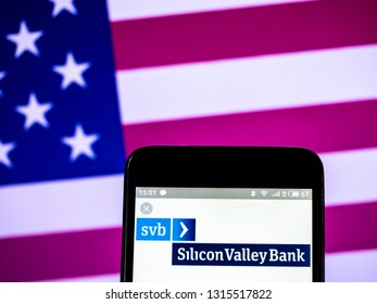 KIEV, UKRAINE - Feb 17, 2019: Silicon Valley Bank Logo Seen Displayed On Smart Phone