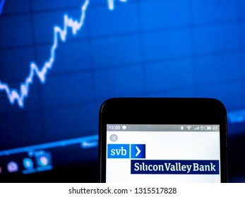 KIEV, UKRAINE - Feb 17, 2019: Silicon Valley Bank Logo Seen Displayed On Smart Phone