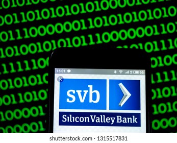 KIEV, UKRAINE - Feb 17, 2019: Silicon Valley Bank Logo Seen Displayed On Smart Phone