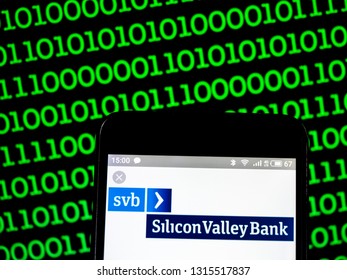 KIEV, UKRAINE - Feb 17, 2019: Silicon Valley Bank Logo Seen Displayed On Smart Phone