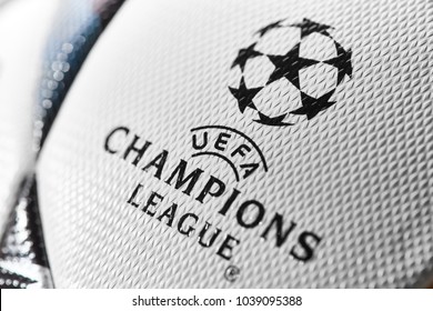 Kiev, Ukraine - February 22, 2018: Official Match Ball Of The UEFA Final Champions League,