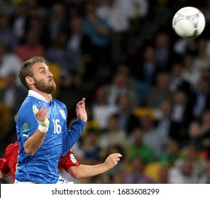 Kiev, UKRAINE - July 1, 2012: 
Daniele De Rossi In Action 
During The UEFA Euro 2012 Final Match 
SPAIN V ITALY NSK Olimpiejsky Stadium. 
