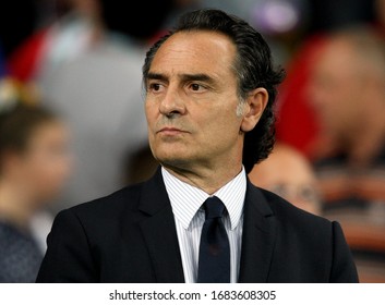 Kiev, UKRAINE - July 1, 2012: 
Cesare Prandelli Looks On 
During The UEFA Euro 2012 Final Match 
SPAIN V ITALY NSK Olimpiejsky Stadium. 
