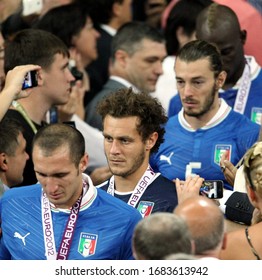 Kiev, UKRAINE - July 1, 2012: 
Italian Players Disappointed 
During The UEFA Euro 2012 Final Match 
SPAIN V ITALY NSK Olimpiejsky Stadium. 
