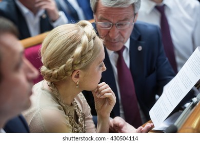 KIEV, UKRAINE - Jun 02, 2016: Peoples Deputy Of Ukraine Yulia Timoshenko During The Session Of The Verkhovna Rada Of Ukraine