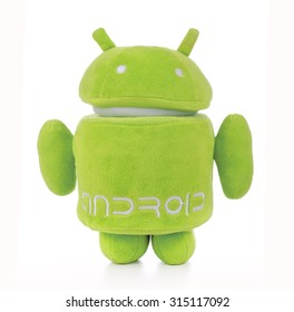 KIEV, UKRAINE - June 7, 2015: Android Logo Toy Placed On White Background. Android Is A Mobile Operating System (OS) Based On The Linux Kernel And Currently Developed By Google.