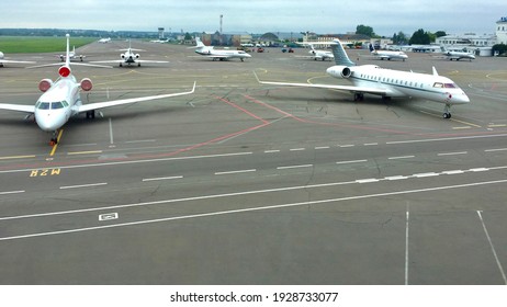 Kiev, Ukraine - June 8, 2017: Modern Jets On The Airfield Of Kiev Airport