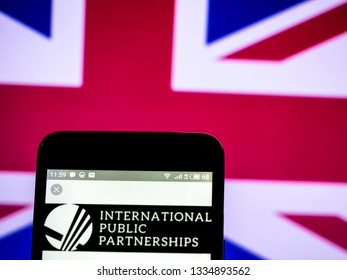 KIEV, UKRAINE - March 10, 2019: International Public Partnerships Company Logo Seen Displayed On Smart Phone.