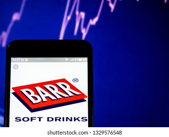 KIEV, UKRAINE - March 4, 2019: A.G. BARR P.l.c. Company Logo Seen Displayed On Smart Phone