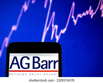 KIEV, UKRAINE - March 4, 2019: A.G. BARR P.l.c. Company Logo Seen Displayed On Smart Phone