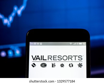 KIEV, UKRAINE - March 4, 2019: Vail Resorts, Inc. Company Logo Seen Displayed On Smart Phone