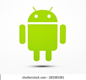 KIEV, UKRAINE - MAY  26, 2015: Android logotype  on pc screen. Android - the operating system for smart phones, tablet computers, e-books, game consoles, netbooks, smartbooks, and other devices.