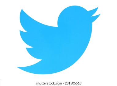 KIEV, UKRAINE - MAY 26, 2015:Twitter logotype bird printed on paper. Twitter is an online social networking service that enables users to send and read short messages.
