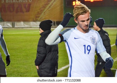 KIEV, UKRAINE - November 10: James Maddison During The Qualifying Match Of The European Youth Championship 2019 Between Ukraine U21 0-2 England U21, 2017, Ukraine